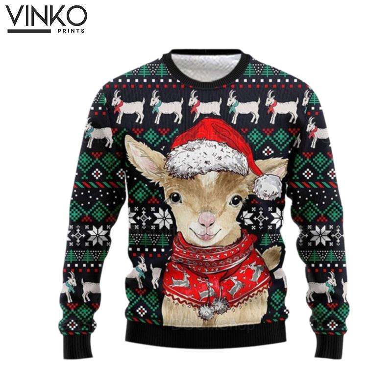 Goat Santa Perfect Gift and Outfit For Christmas Winter New Year Of Goat Lovers Ugly Christmas Sweater