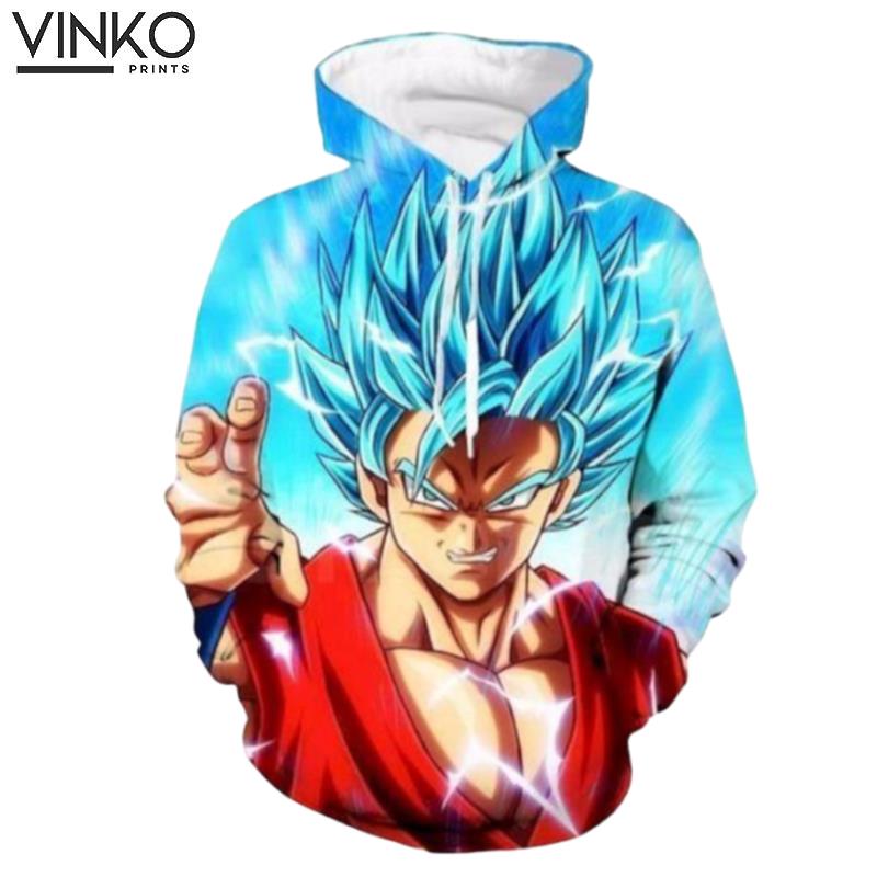 Goku Super Saiyan God Blue Power Hoodie