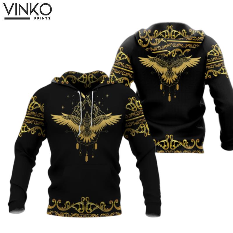 Gold Eagle Pattern For Men Lam Hoodie