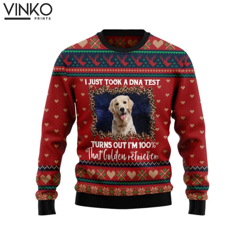 Golden Retriever DNA D1011 Ugly Christmas Sweater