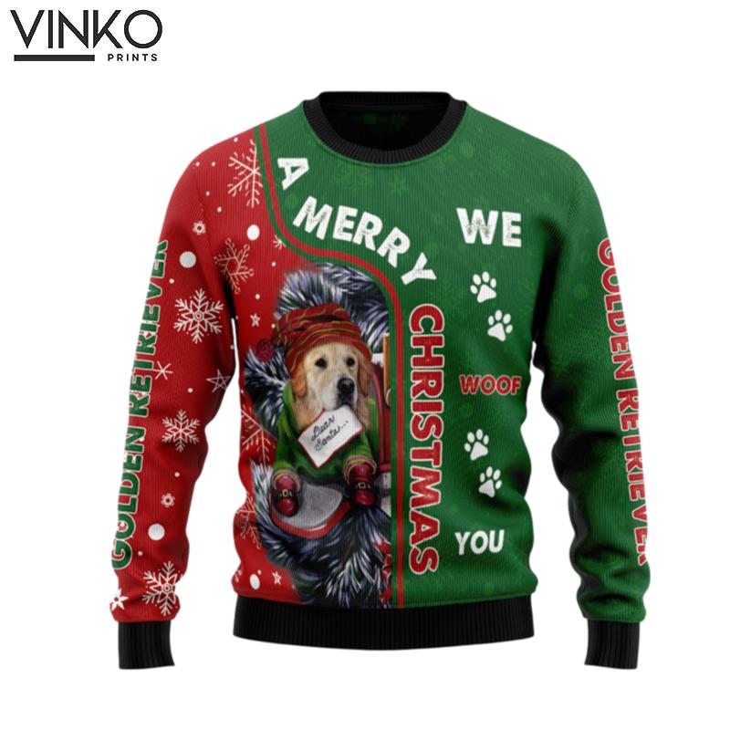 Golden Retriever HZ101609 Ugly Christmas Sweater