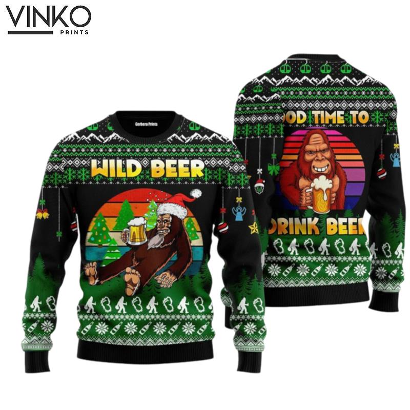 Good Time To Drink Beer Bigfoot Beer Christmas Ugly Christmas Sweater