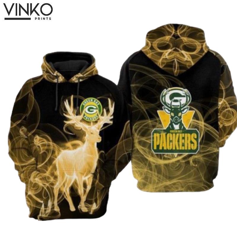 Green Bay Packers Nfl Football Smoke Deer Green Bay Packers Hoodie