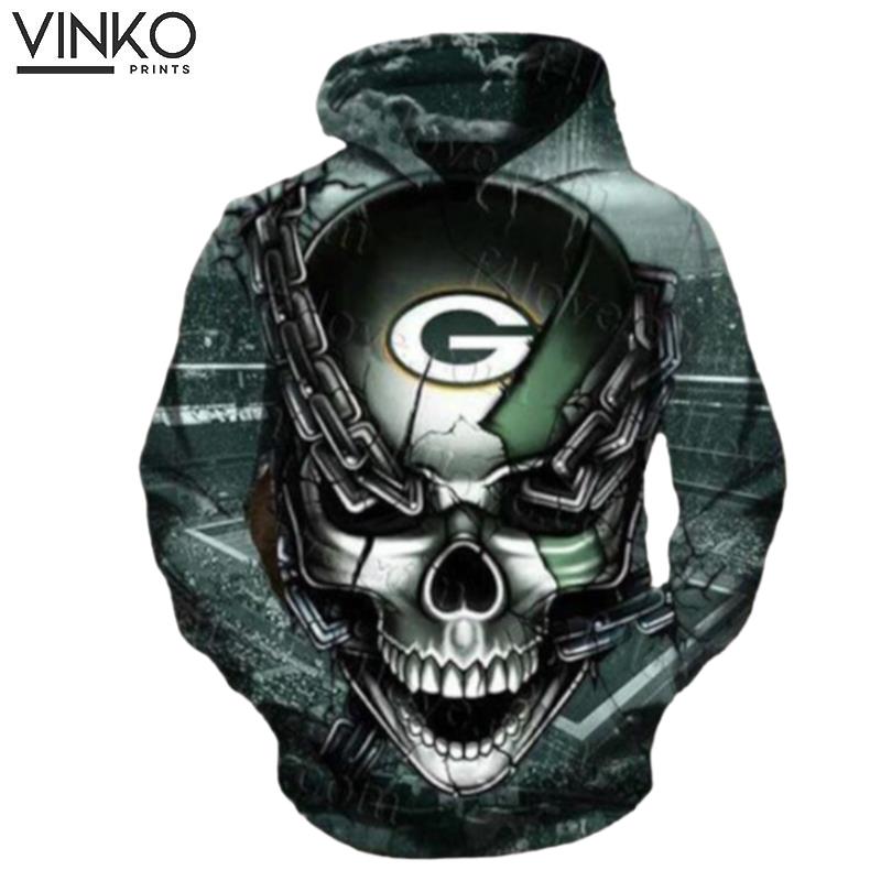 Green Bay Packers Skull Hoodie