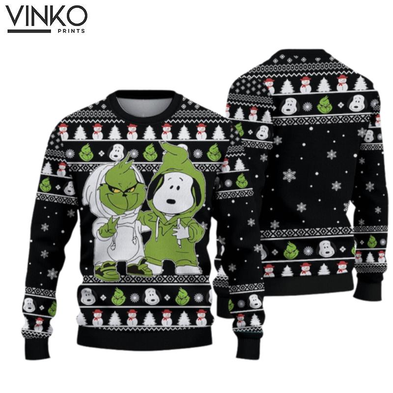 Grinch And SNP Cosplay Woolen For Holiday Friends Ugly Christmas Sweater