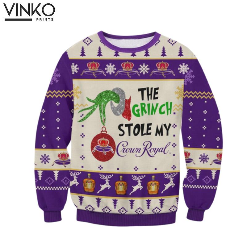 Grinch Stole Crown Royal Christmas Gift Christmas Ugly Christmas Sweater