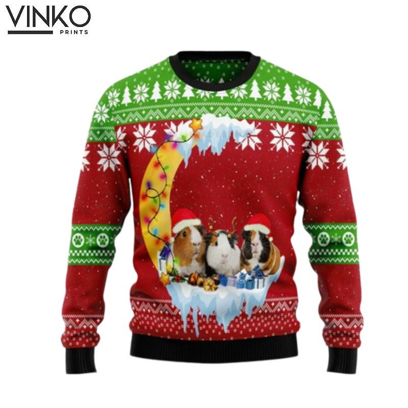 Guinea Pigs Love Moon Xmas Xmas Lover Ugly Christmas Sweater