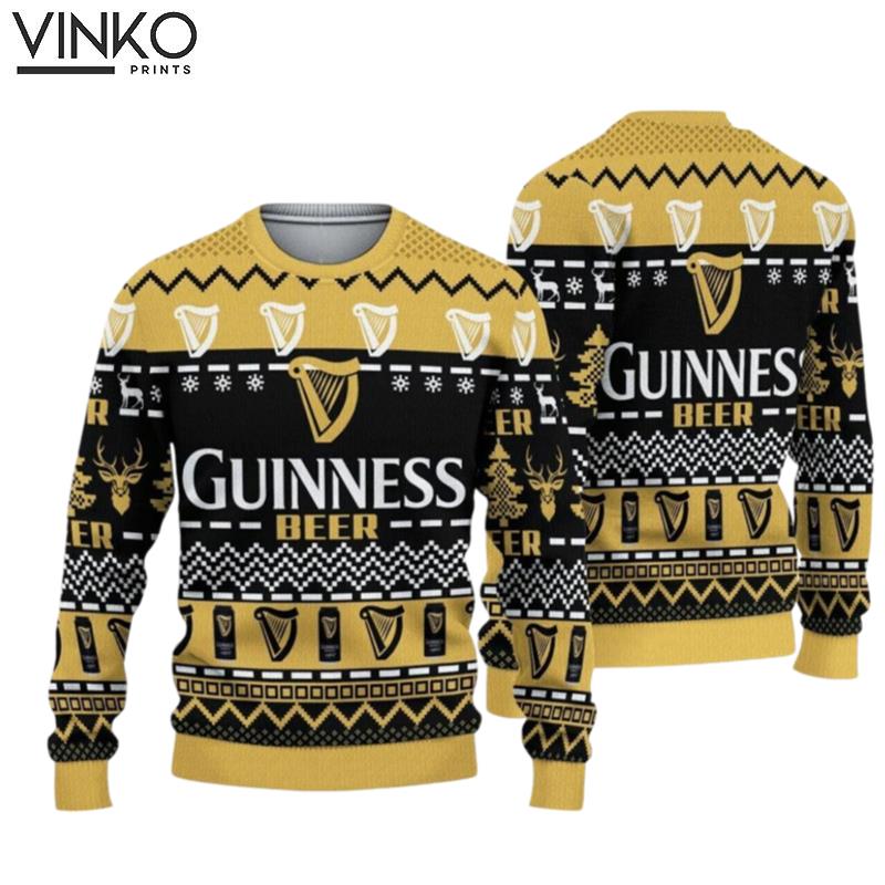 Guinness Beer Christmas Knitwear Ugly Xmas Gift Unisex Holiday Ugly Christmas Sweater