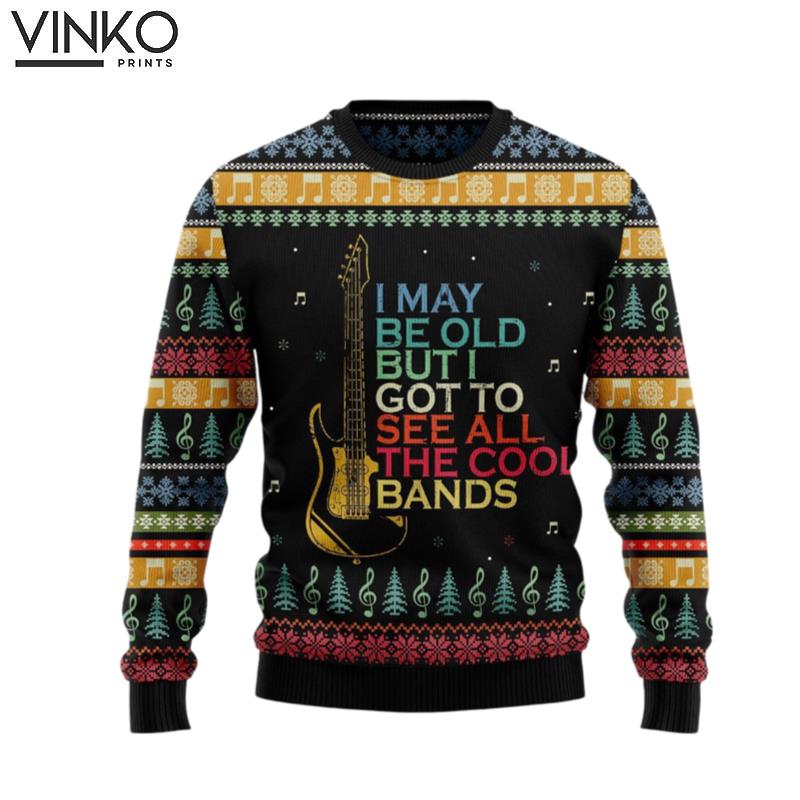 Guitar Old Vintage Adult Ugly Christmas Sweater