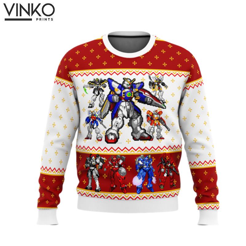 Gundam Wing Sprites Ugly Christmas Sweater