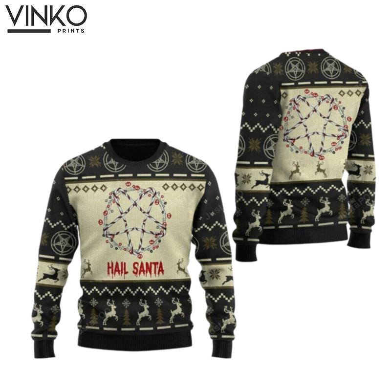 Hail Santa Pentagram Ugly Christmas Sweater