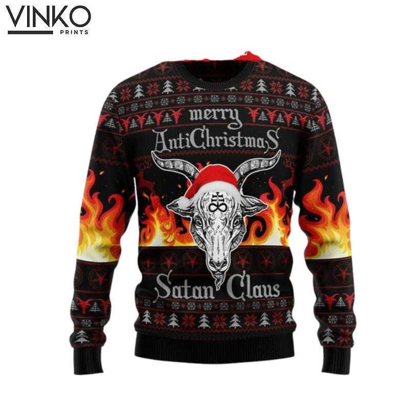 Hail Satanic Horror Ugly Christmas Sweater