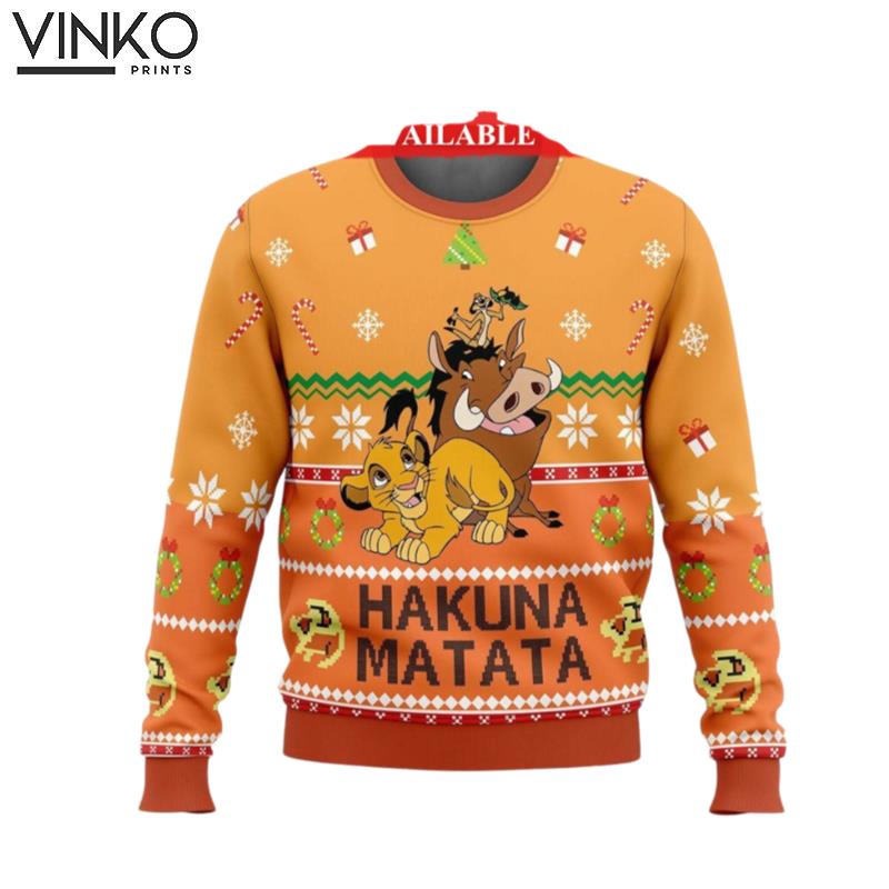 Hakuna Matata Disney 3D Ugly Christmas Sweater