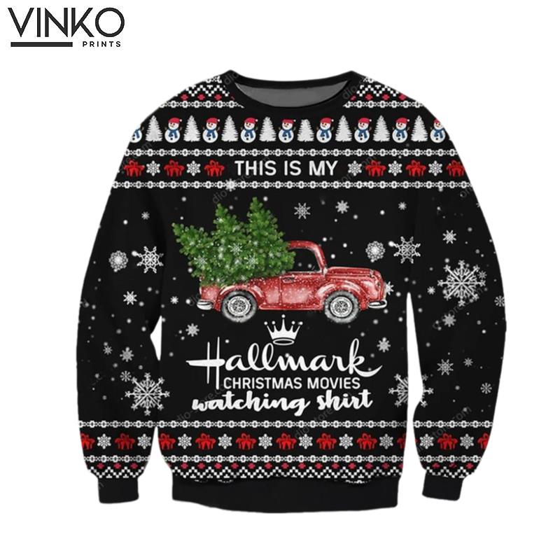 Hallmark Christmas Movies Pattern 3D Ugly Christmas Sweater