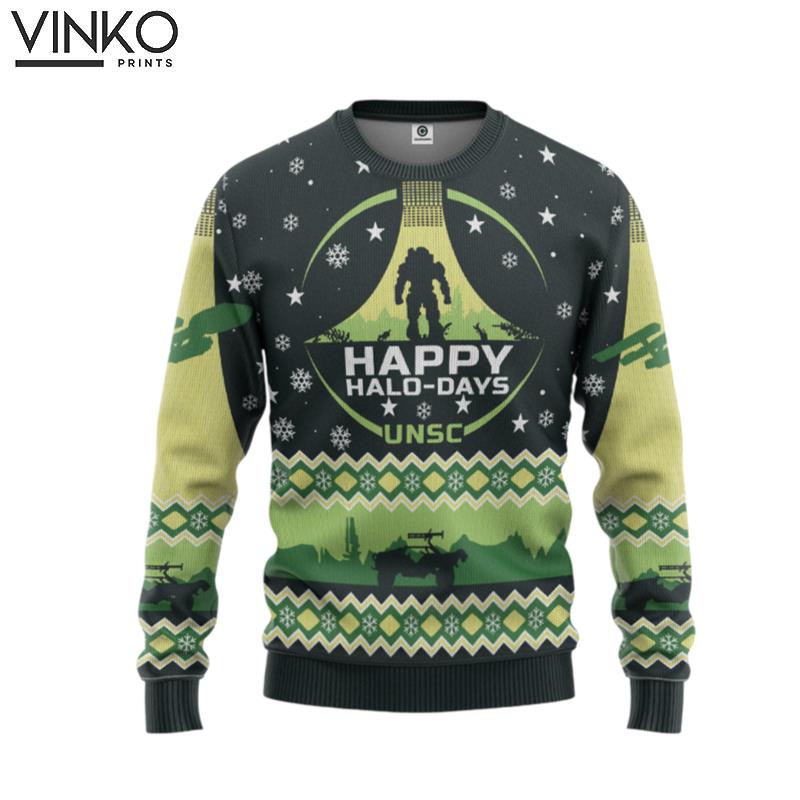 Halo Happy Halo Days Custom Ugly Christmas Sweater