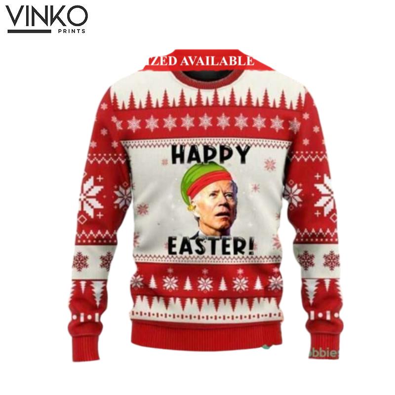 Happy Easter Confused Joe Biden 3D Ugly Christmas Sweater