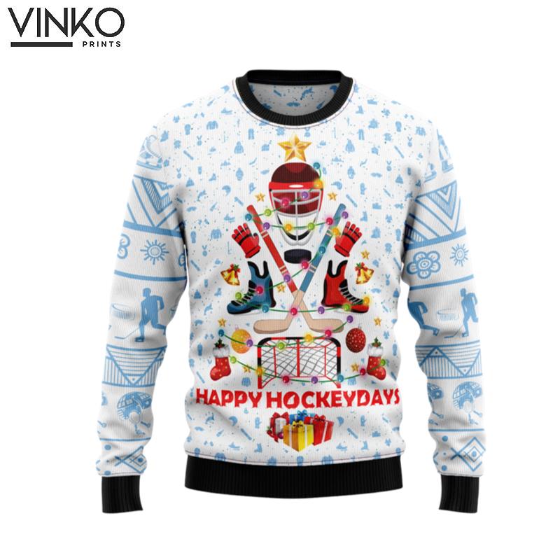 Happy Hockey Day TG5115 Ugly Christmas Sweater