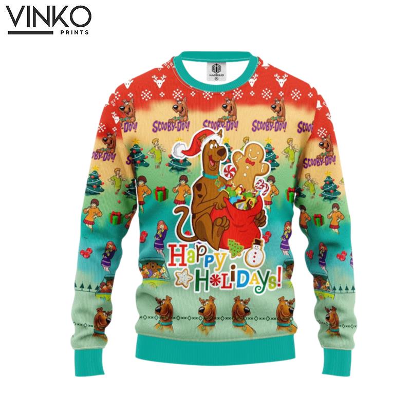 Happy Holiday Scooby Doo Cartoon Merry Xmas Gift Ugly Christmas Sweater