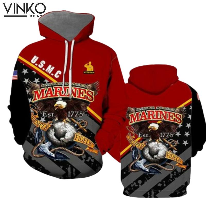 Happy Memorial Day Marines Veteran Hoodie