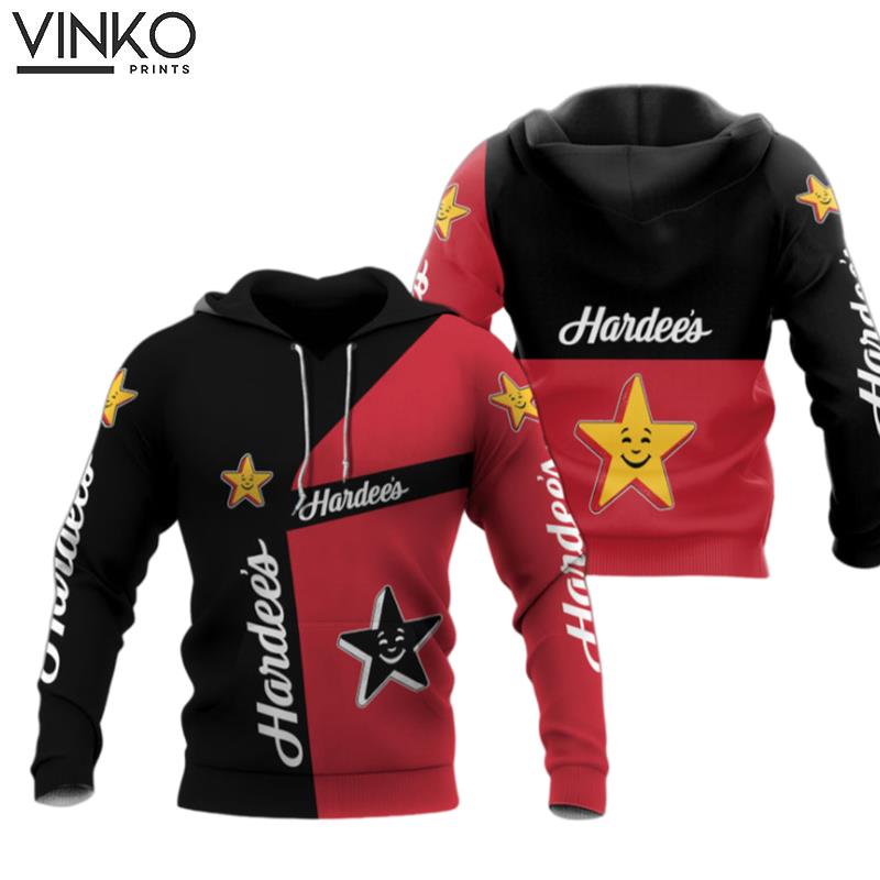 Hardees Logo Black And Red Hoodie