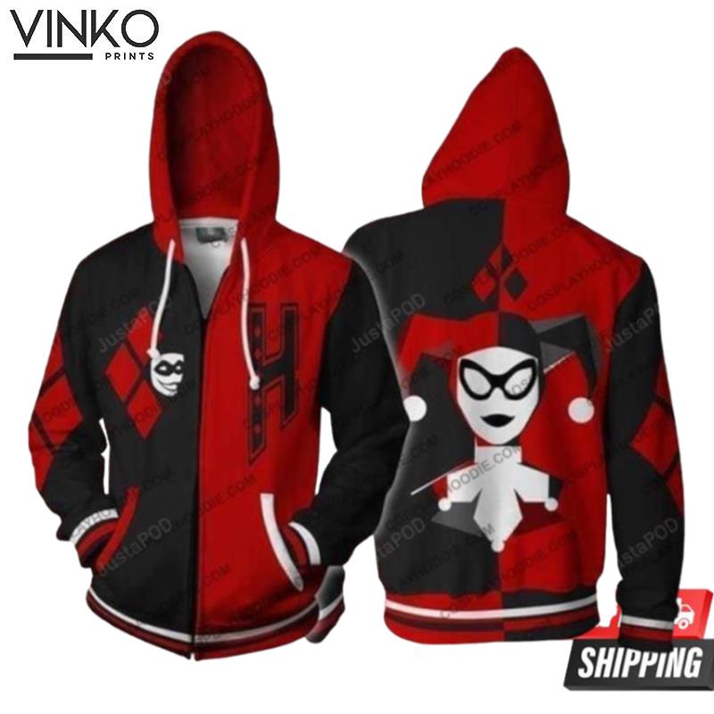 Harley Quinn Black And Red Hoodie