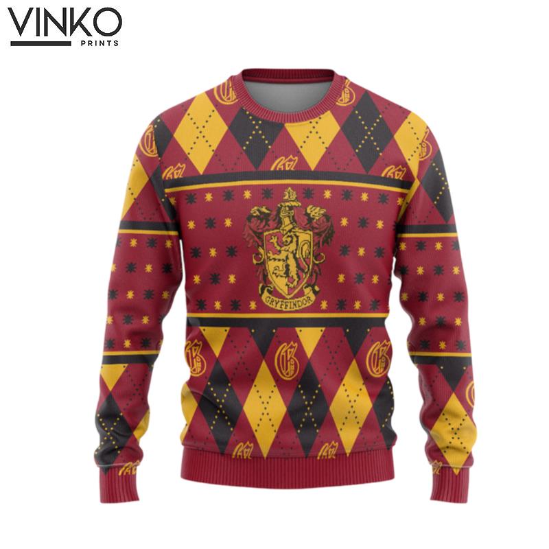 Harry Potter Gryffindor Crest Holiday Custom Ugly Christmas Sweater