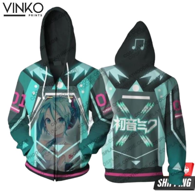 Hatsune Miku Cosplay Hoodie