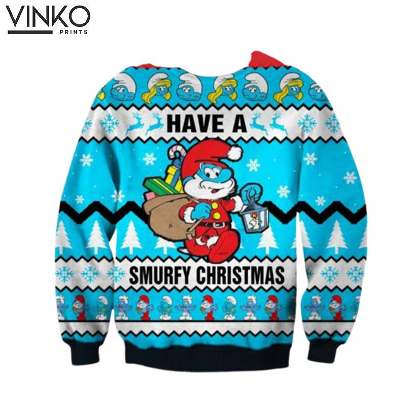 Have A Smurfy Christmas Smurfy Christmas 3D Ugly Christmas Sweater