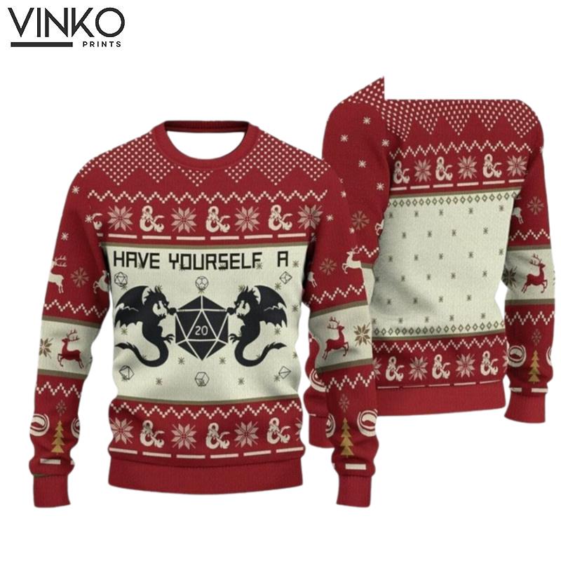 Have Yourself a Dungeons And Dragons Ugly Christmas Sweater