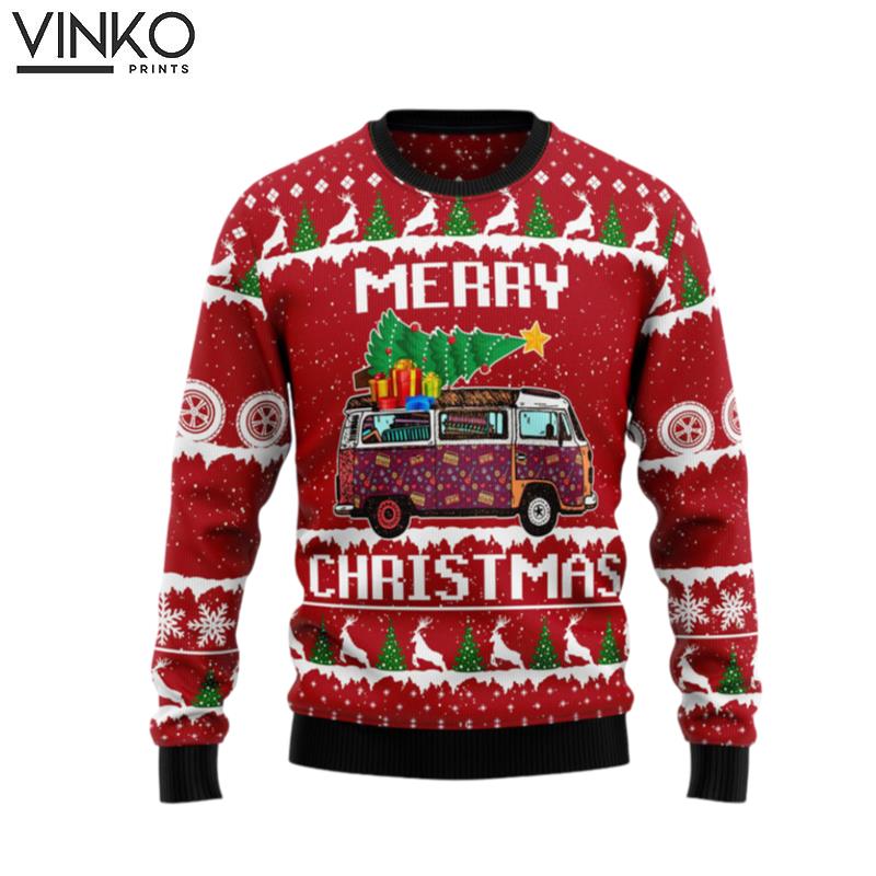 Hippie Car Merry Christmas Christmas shirt Ugly Christmas Sweater