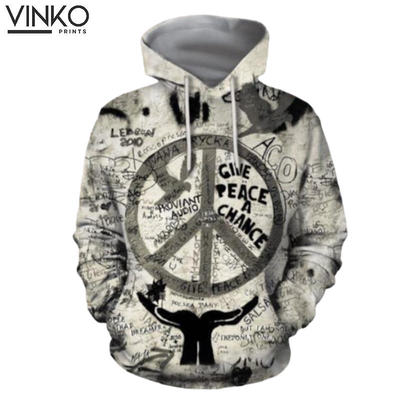 Hippie Give Peace A Chance Hoodie