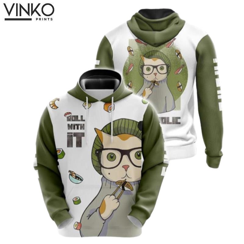 Hipster Cat Sushi 1825 Hoodie