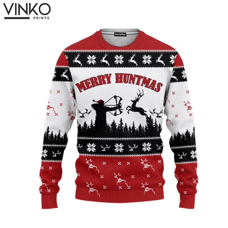 Hobby Merry Huntmas Hunting Ugly Christmas Sweater