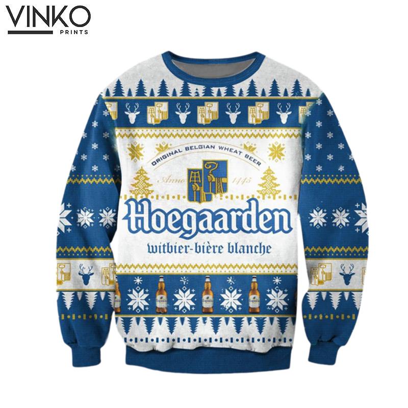 Hoegaarden Beer Drinking Ugly Christmas Sweater