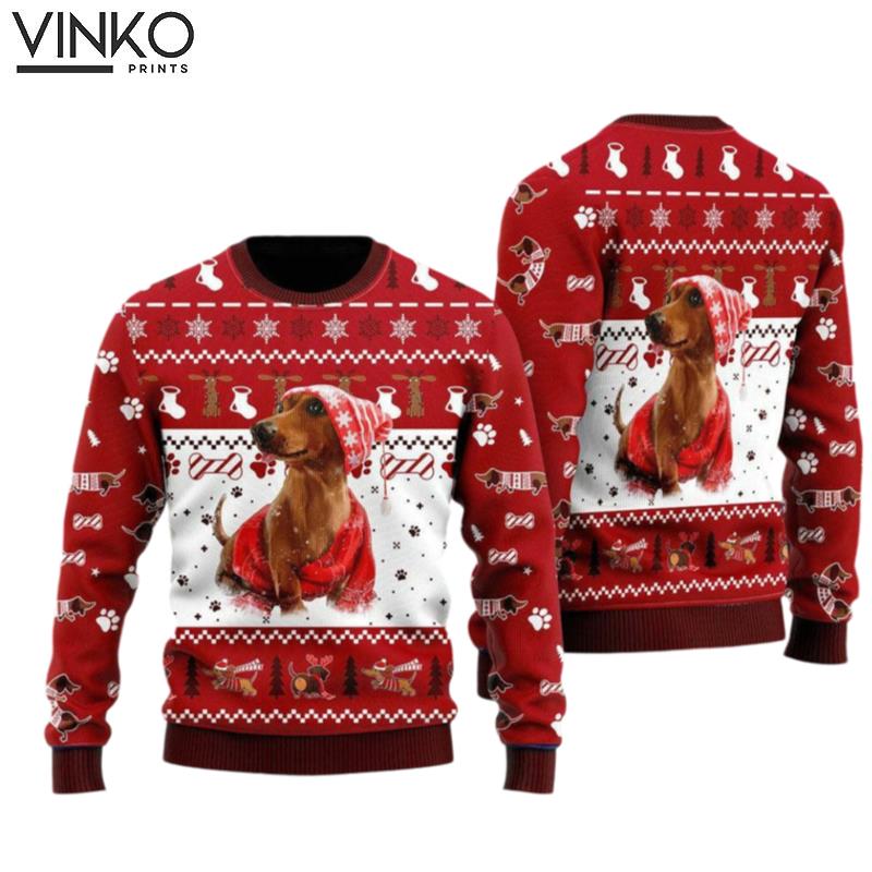 Holiday Dachshund Ugly Christmas Sweater