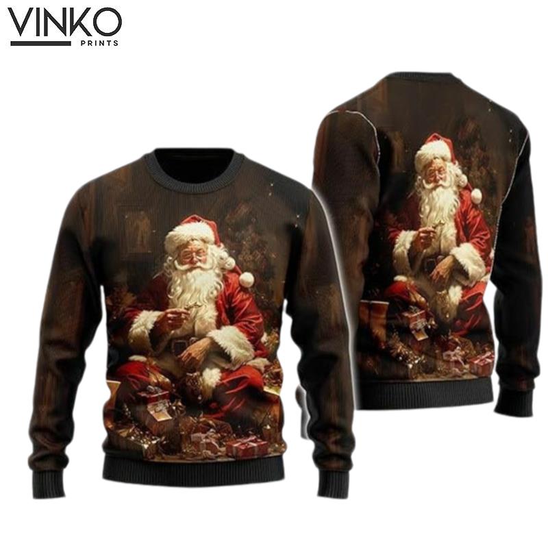 Holy Santa Mens Ugly Christmas Sweater