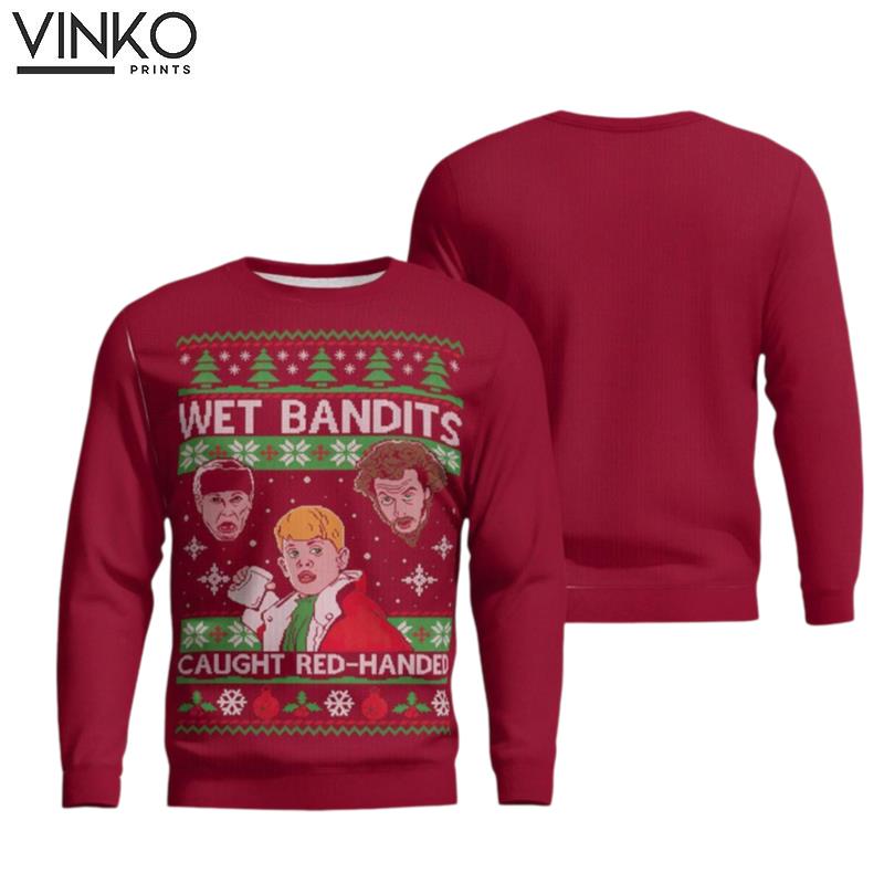 Home Alone Wet Bandits Caught Red Handed Ugly Christmas Sweater