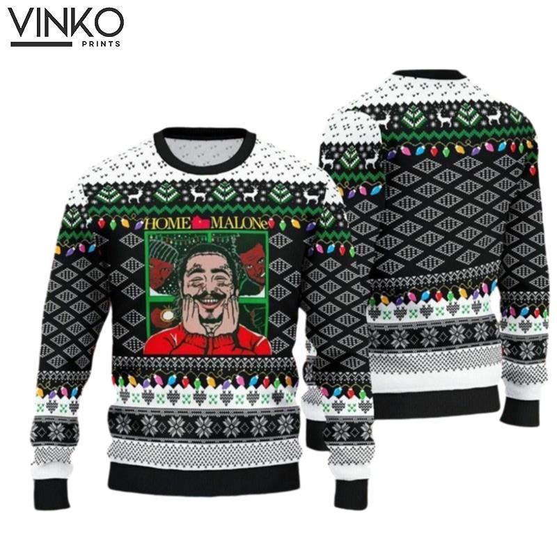 Home Malone Home Alone Parody Celebrity Ugly Christmas Sweater