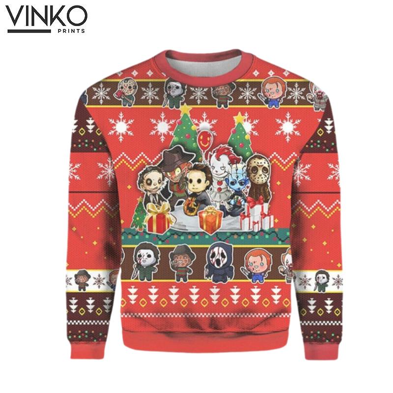 Horror Movie Characters Halloween Horror Ugly Christmas Sweater