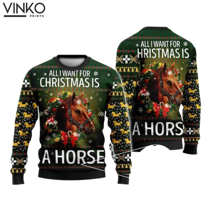 Horse Christmas Farm Ugly Christmas Sweater