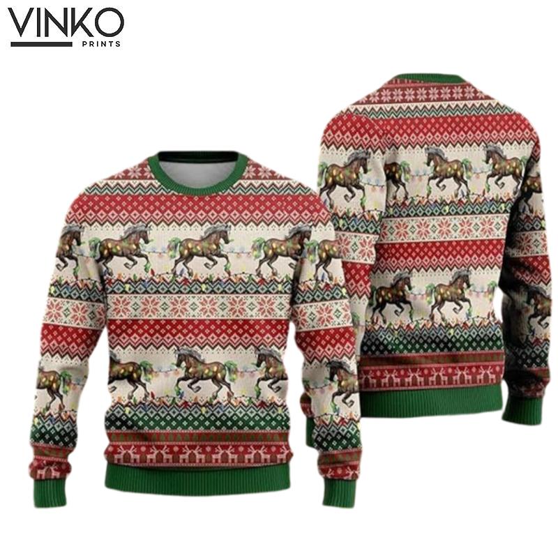 Horse Lovers Xmas Horse Mens Ugly Christmas Sweater