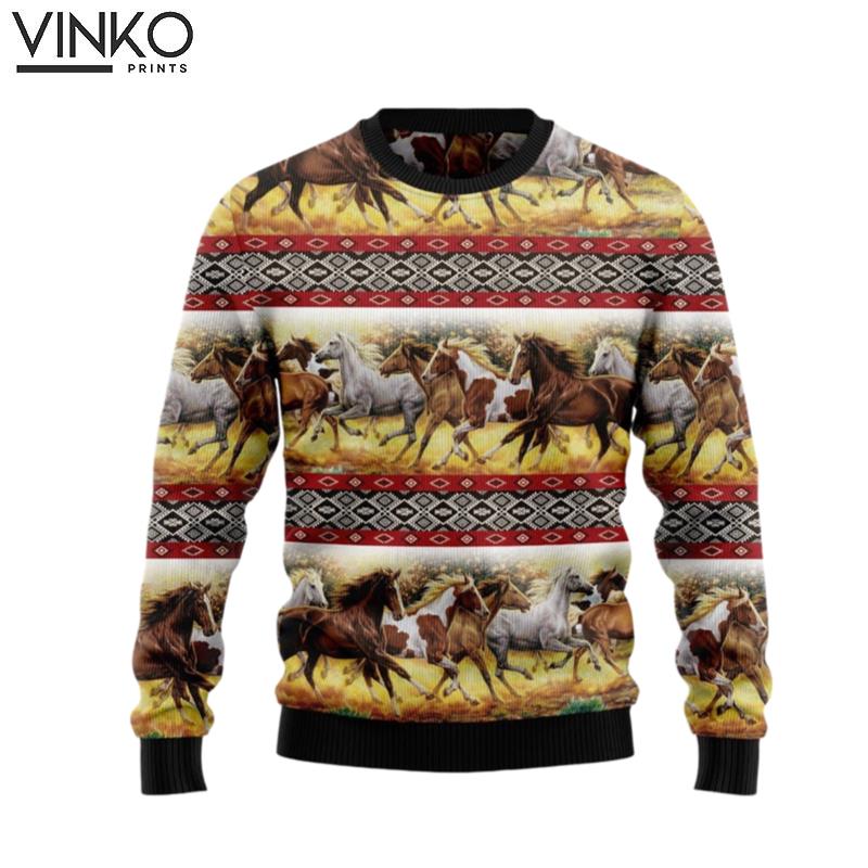 Horse Native American Perfect Gift and Outfit For Christmas Winter New Year Of Horse Lovers Ugly Christmas Sweater