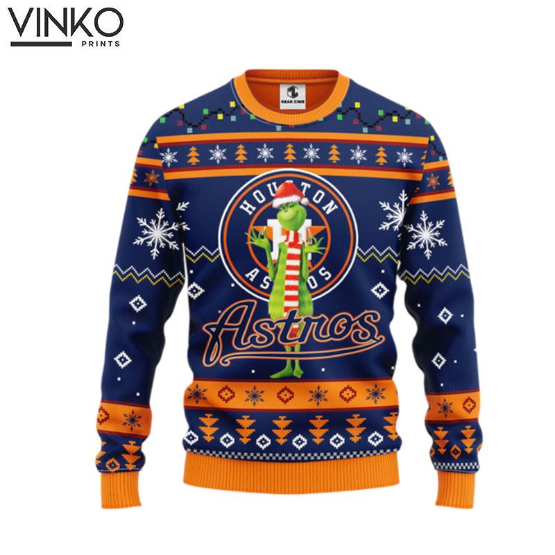 Houston Astros Funny Grinch Ugly Christmas Sweater