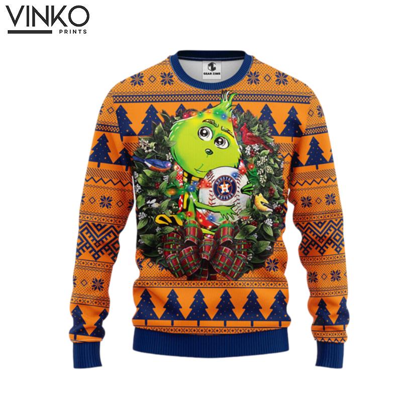 Houston Astros Grinch Hug Ugly Christmas Sweater