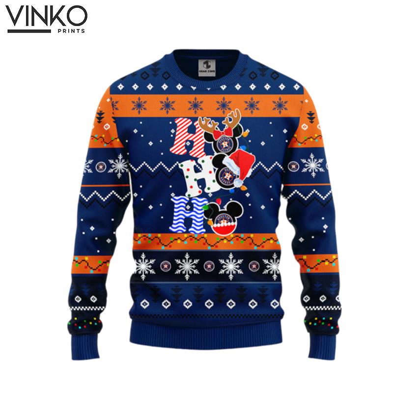 Houston Astros Hohoho Mickey Ugly Christmas Sweater