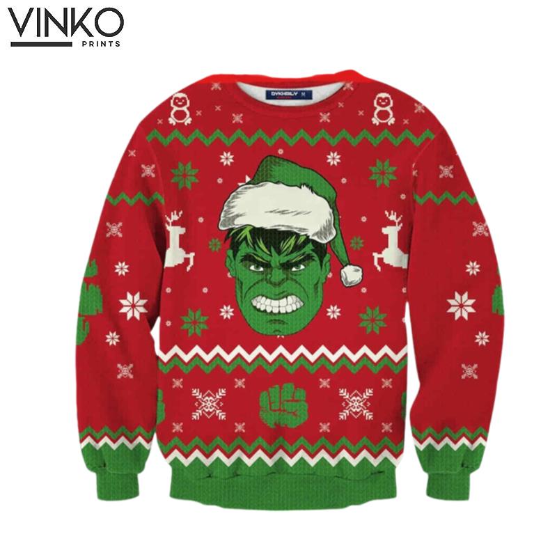 Hulk Smashin Wool Knitted Marvel Avengers Ugly Christmas Sweater