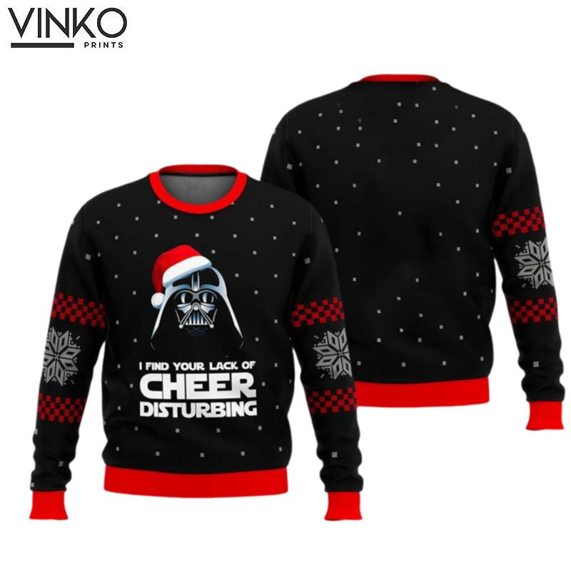 I Find Your Lack of Cheer Disturbing Galaxy Movie Xmas Ugly Christmas Sweater