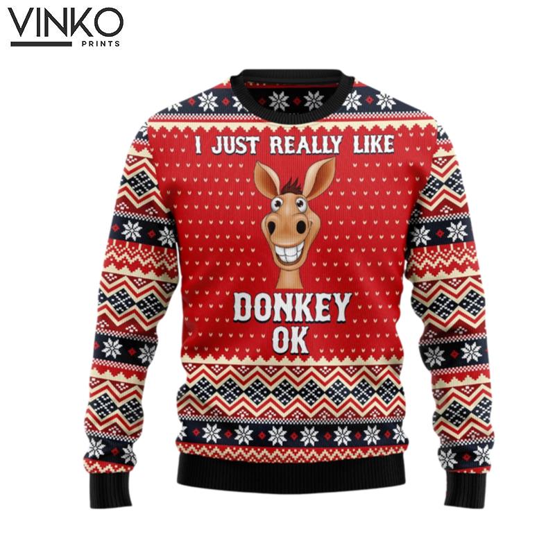 I Just Really Like Donkey Ugly Christmas Sweater