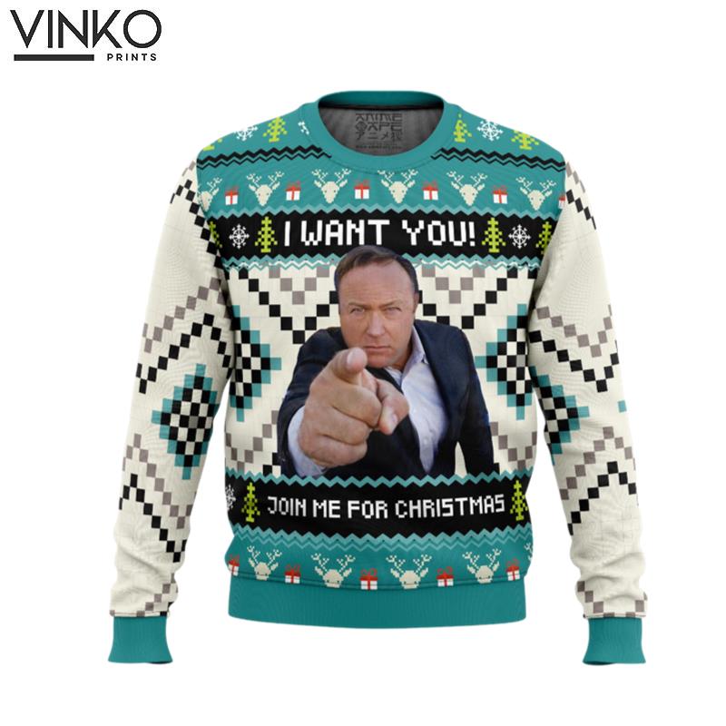 I Want You Alex Jones Ugly Christmas Sweater