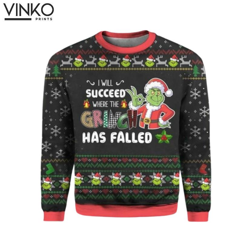 I Will Succeed Where The funny character Has Falled Ugly Christmas Sweater